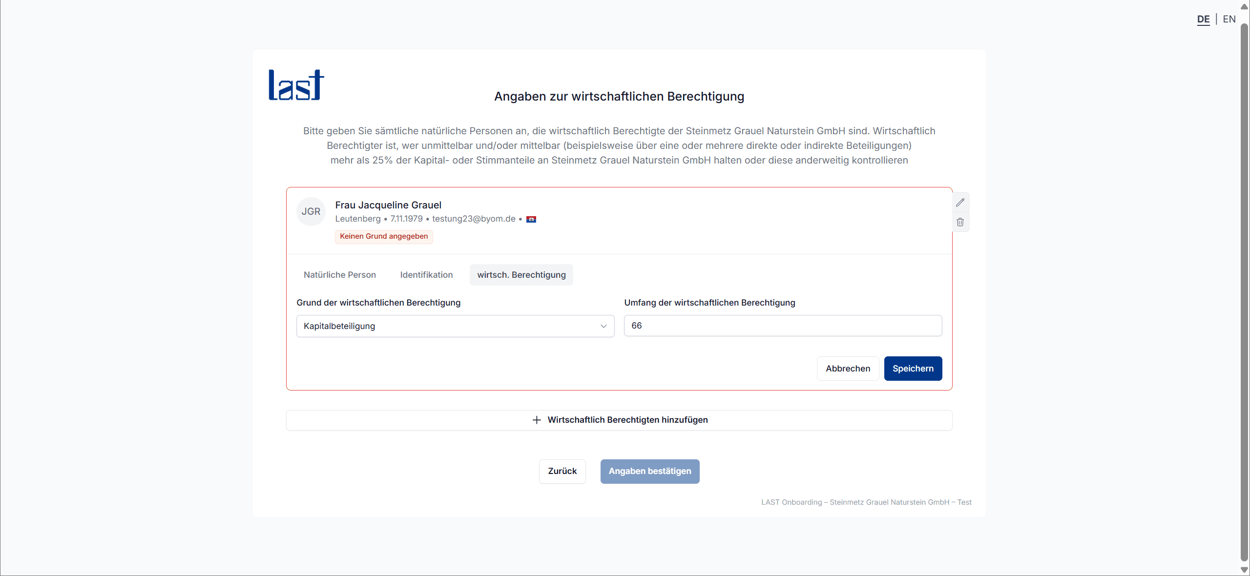 Ermittlung der wirtschaftlich Berechtigten