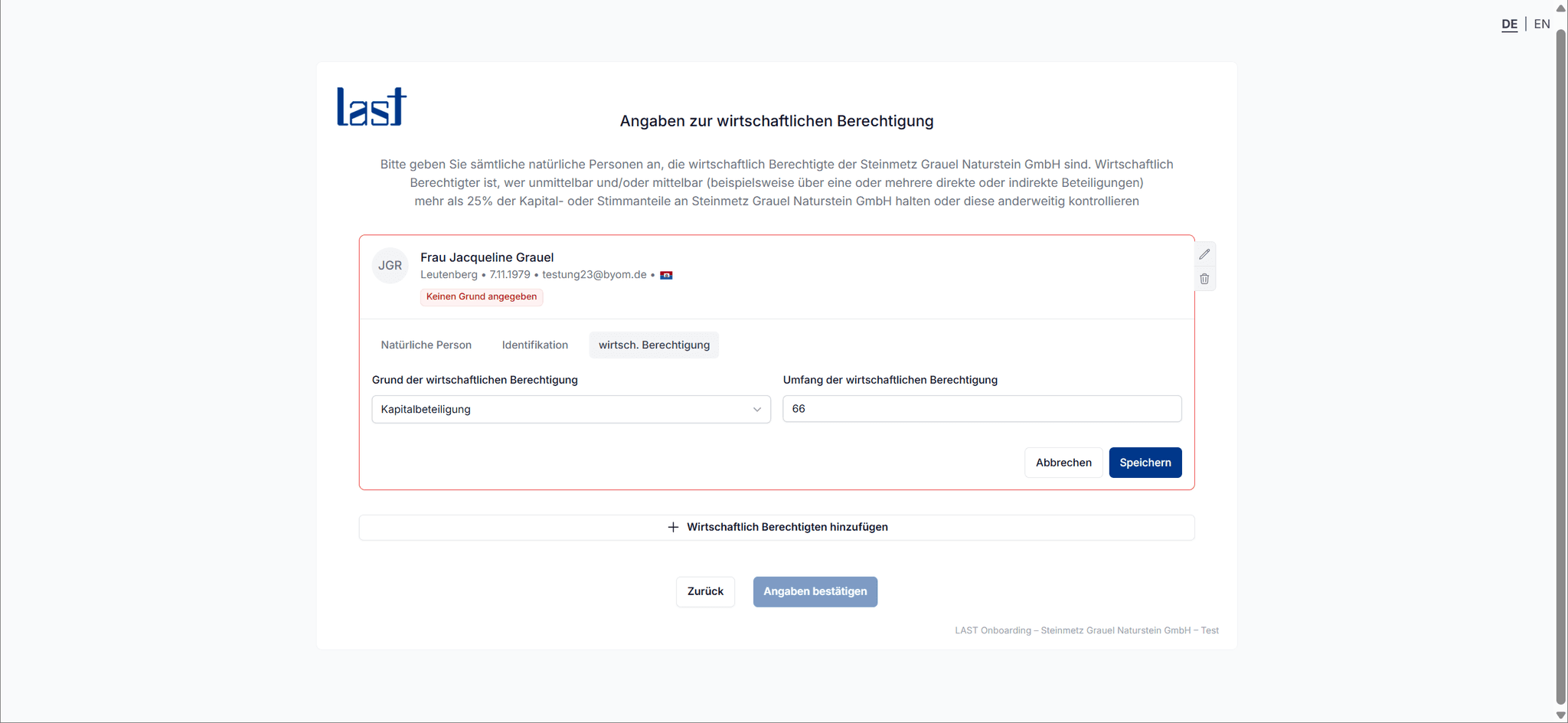 Ermittlung der wirtschaftlich Berechtigten