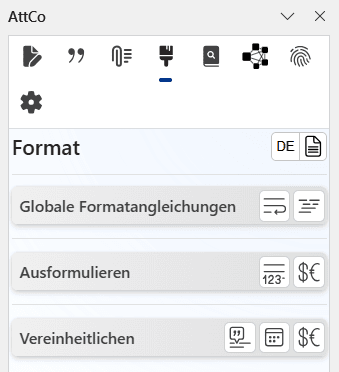 Die Ansicht des "Formatieren"-Reiters