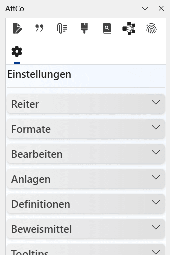 Die umfangreichen Einstellungsoptionen